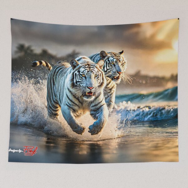 Item preview, White Tigers Playing Design By Rich AMeN Gill designed and sold by RichAMeNGill.