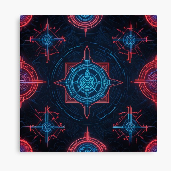 Artikel-Vorschau von Neon Sigil Grid : Cyberpunk Esoteric Geometry, designt und verkauft von InkVortexV.