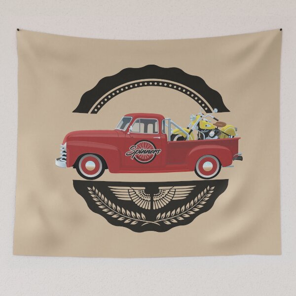 Item preview, 1953 Chevy Pickup Truck with 1953 Indian Chief Roadmaster designed and sold by BurrowsImages.