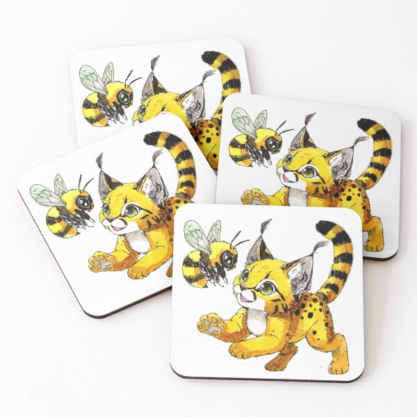 Item preview, Caracal and a Bumblebee designed and sold by Scribbles & Doodles by Jinx.