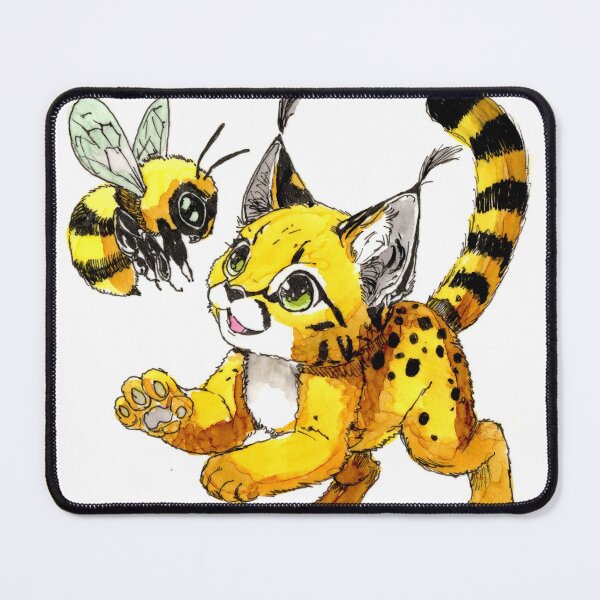 Item preview, Caracal and a Bumblebee designed and sold by Scribbles & Doodles by Jinx.