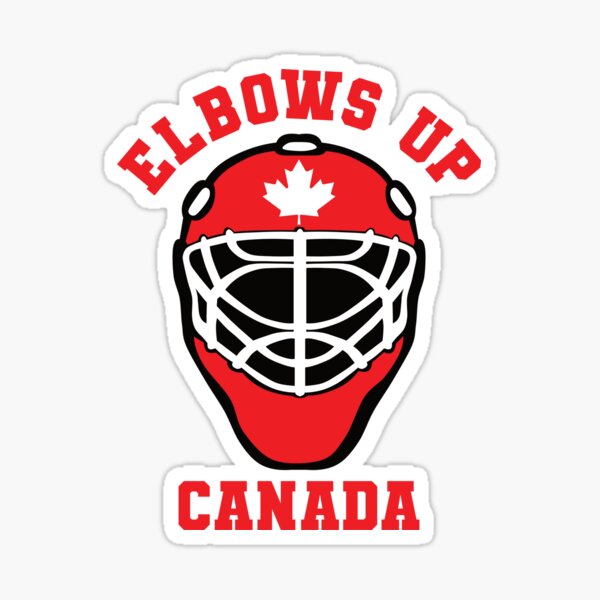 Item preview, Elbows Up Canada - Hockey Goalie Mask & Maple Leaf - Trump Tariffs Backlash - Canadian Pride Design designed and sold by Prints-N-Tees.