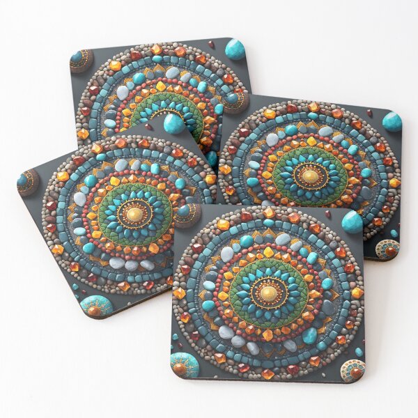 Item preview, Mandala of colored stones designed and sold by PrintLabStudio.
