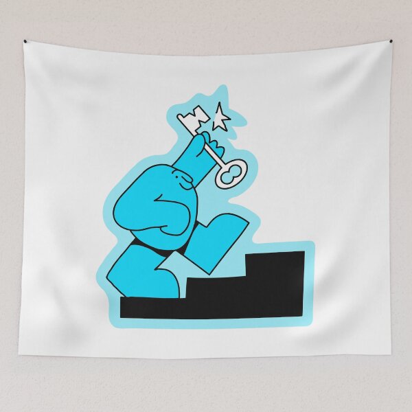 Item preview, Key to Success - Blue Cartoon Guy designed and sold by WokeBespoke.