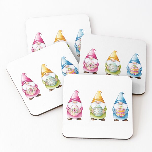 Item preview, Three Easter Gnomes with Decorative Eggs designed and sold by StormArte.