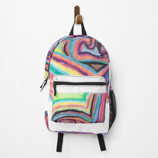 Item preview, Abstract Hammer and Nail | Colorful Rainbow Oil Pastel Art Print designed and sold by LuxuryApparels.