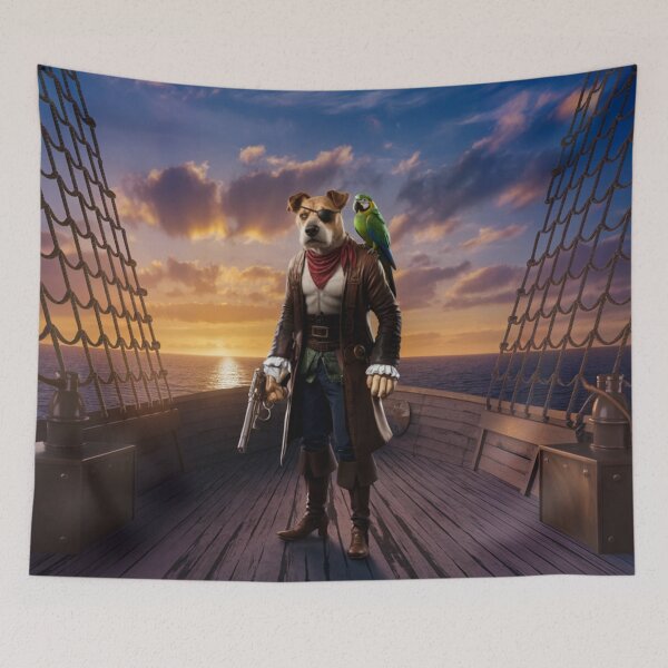 Item preview, Salty Dog Pirate with Parrot designed and sold by AnimalAirtistry.