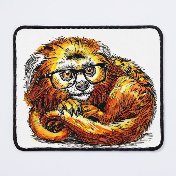Item preview, Golden Lion Marmoset in Glasses designed and sold by Scribbles & Doodles by Jinx.