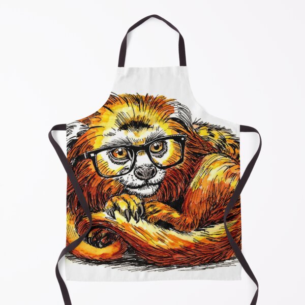 Item preview, Golden Lion Marmoset in Glasses designed and sold by Scribbles & Doodles by Jinx.