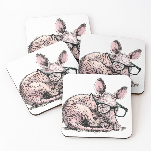 Aperçu de l'œuvre Bébé oryctérope à lunettes créée et vendue par Scribbles & Doodles by Jinx.
