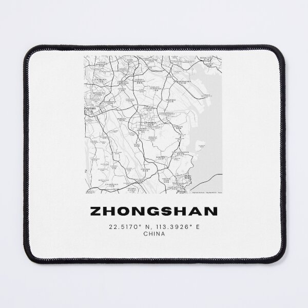 Item preview, Minimalist Zhongshan Map Art - China City Coordinates Design designed and sold by RM-Journey.