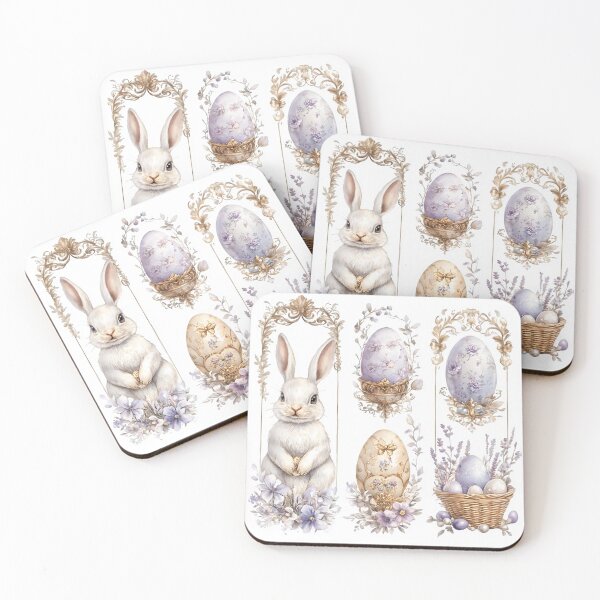 Item preview, Elegant Easter Watercolor Collage - Bunny, Eggs, and Floral Charm designed and sold by AnnDesignStudio.