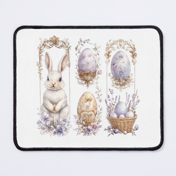 Item preview, Elegant Easter Watercolor Collage - Bunny, Eggs, and Floral Charm designed and sold by AnnDesignStudio.