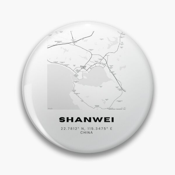 Item preview, Minimalist Shanwei Map Art - China City Coordinates Design designed and sold by RM-Journey.