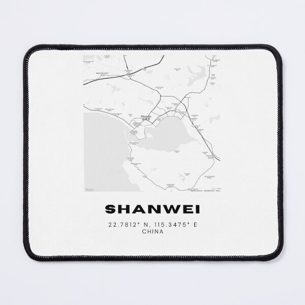 Item preview, Minimalist Shanwei Map Art - China City Coordinates Design designed and sold by RM-Journey.