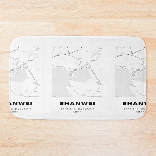 Item preview, Minimalist Shanwei Map Art - China City Coordinates Design designed and sold by RM-Journey.