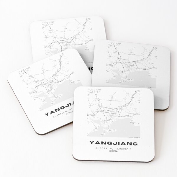 Item preview, Minimalist Yangjiang Map Art - China City Coordinates Design designed and sold by RM-Journey.