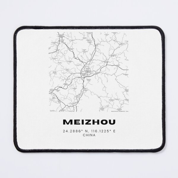 Item preview, Minimalist Meizhou Map Art - China City Coordinates Design designed and sold by RM-Journey.