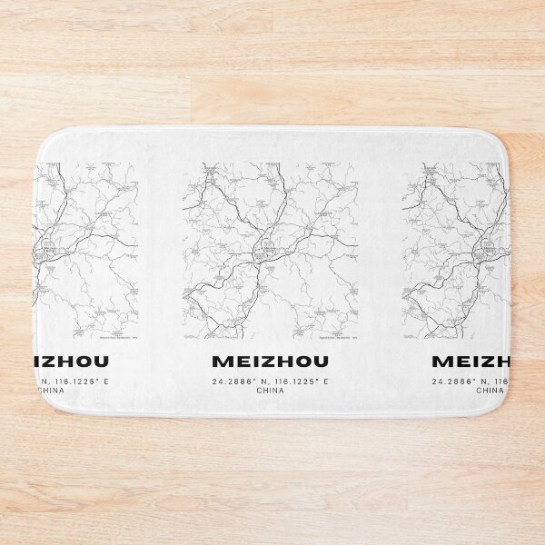 Item preview, Minimalist Meizhou Map Art - China City Coordinates Design designed and sold by RM-Journey.