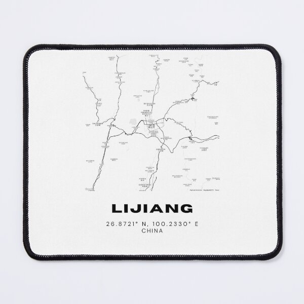 Item preview, Minimalist Lijiang Map Art - China City Coordinates Design designed and sold by RM-Journey.