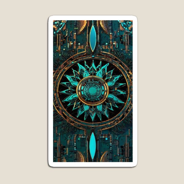 Item preview, Cyber Lotus - Futuristic Tech Mandala designed and sold by LuckyDuckDesign.