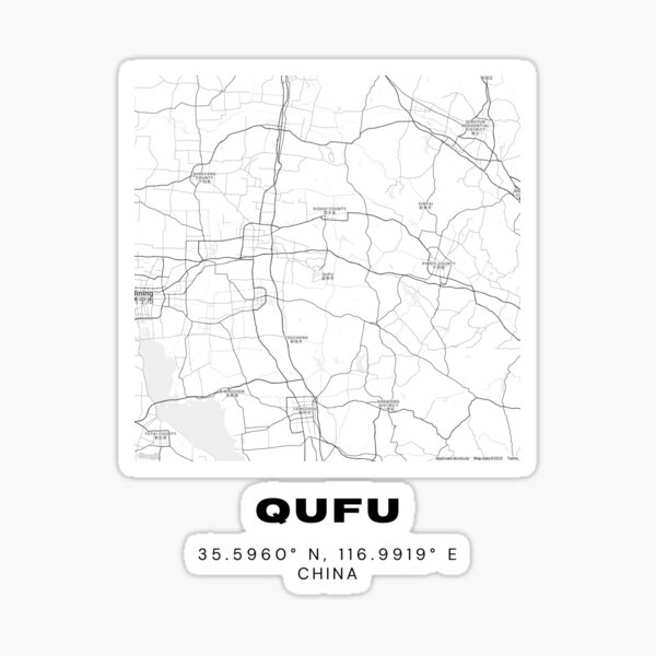 Item preview, Minimalist Qufu Map Art - China City Coordinates Design designed and sold by RM-Journey.