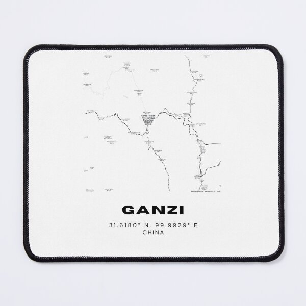 Item preview, Minimalist Ganzi Map Art - China City Coordinates Design designed and sold by RM-Journey.