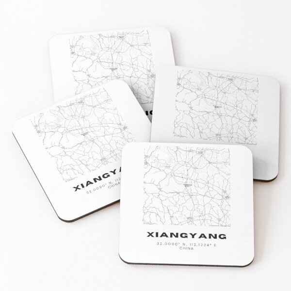 Item preview, Minimalist Xiangyang Map Art - China City Coordinates Design designed and sold by RM-Journey.