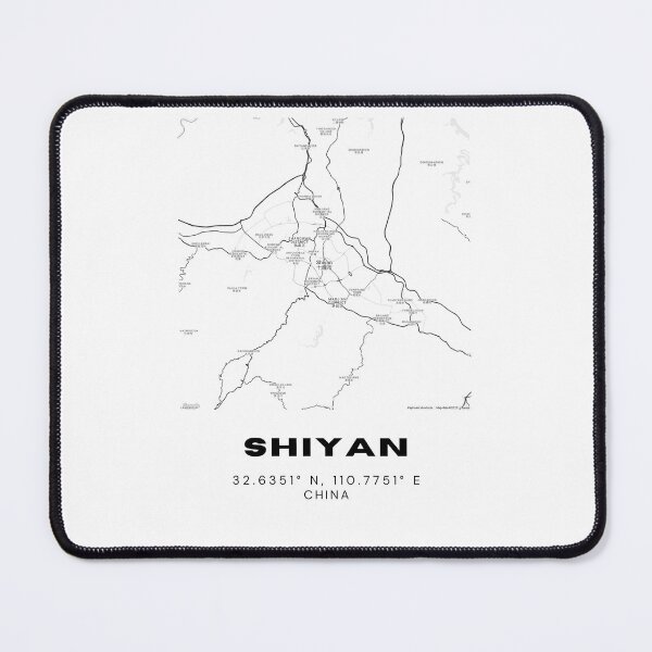 Item preview, Minimalist Shiyan Map Art - China City Coordinates Design designed and sold by RM-Journey.