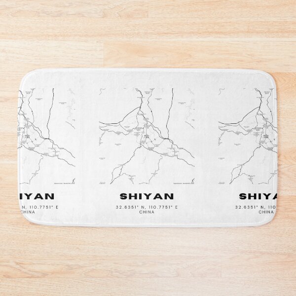 Item preview, Minimalist Shiyan Map Art - China City Coordinates Design designed and sold by RM-Journey.