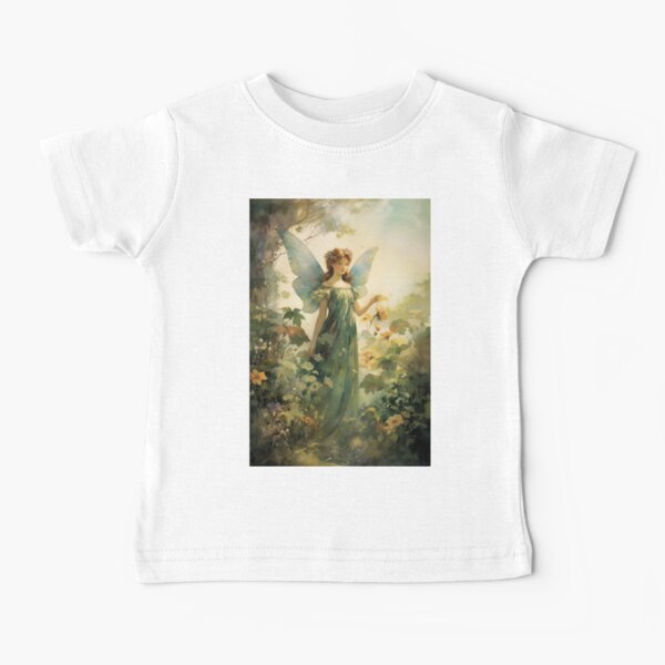Item preview, Green Vintage Fairy Print - Angel Poster - cottagecore  designed and sold by DreamersPlan.