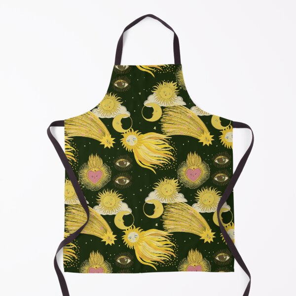 Item preview, Green 90 retro Celestial Claddagh Hearts and Cosmic Sun, Moon, and Shooting Stars Print – Perseids Meteor Shower  designed and sold by Jemma Jamie Skidmore.