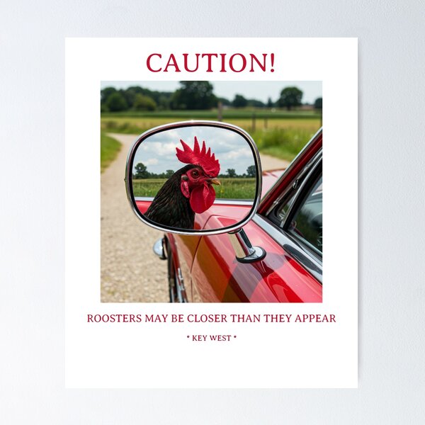 Item preview, Caution Roosters May be Closer Than They Appear Key West designed and sold by Freely You .