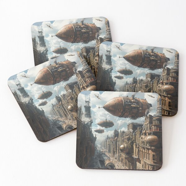Item preview, Steampunk Metropolis: Skybound Wonders at Midday designed and sold by Spiritveil.