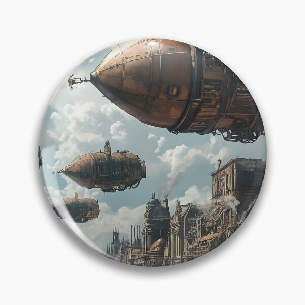 Item preview, Steampunk Metropolis: Skybound Wonders at Midday designed and sold by Spiritveil.