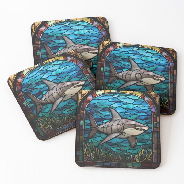 Item preview, Shark in Stained Glass designed and sold by RedHandedOD.
