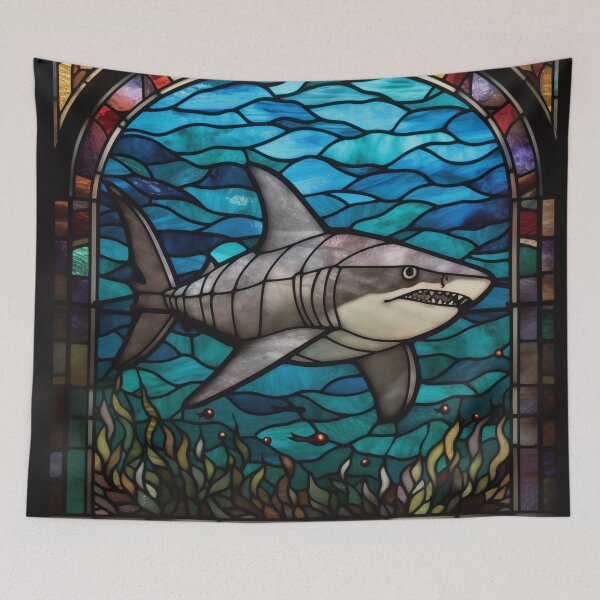 Item preview, Shark in Stained Glass designed and sold by RedHandedOD.