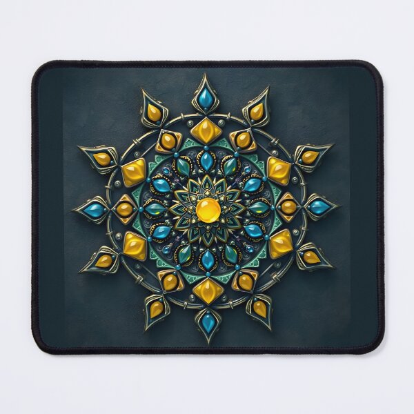 Item preview, Mandala with yellow and blue stones designed and sold by PrintLabStudio.