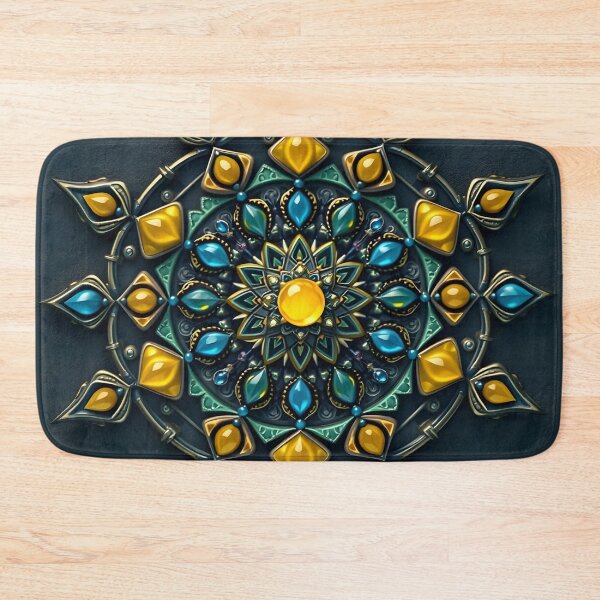 Item preview, Mandala with yellow and blue stones designed and sold by PrintLabStudio.