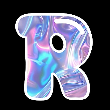 Artwork thumbnail, Letter R Initial Sticker by polpetta.