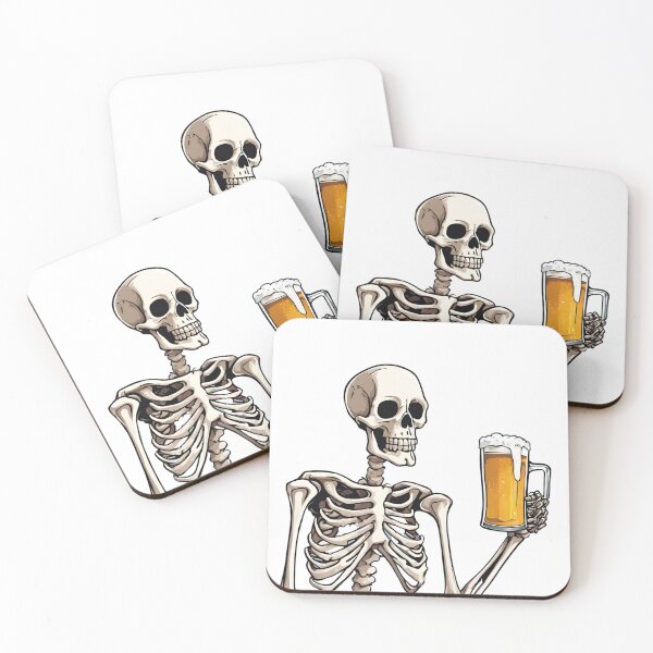 Item preview, Skeleton drinking beer  designed and sold by Purple Fabric.