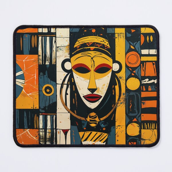 Item preview, Abstract mask art with gold accents designed and sold by Shopstract.