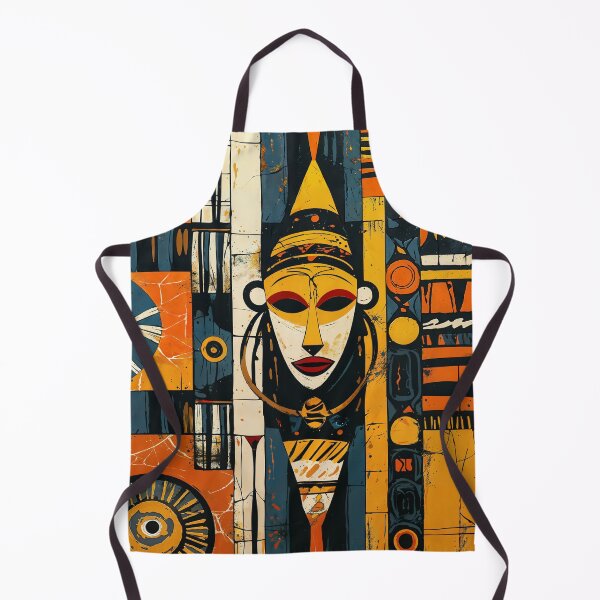 Item preview, Abstract mask art with gold accents designed and sold by Shopstract.