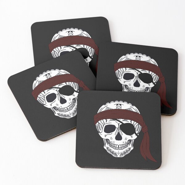 Item preview, Tribal Pirate Skull Burgundy Bandana  designed and sold by Steeb757.