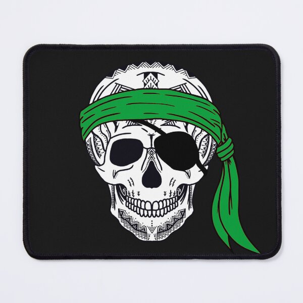Item preview, Tribal Pirate Skull Green Bandana  designed and sold by Steeb757.