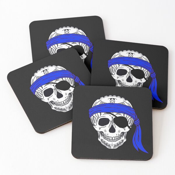 Item preview, Tribal Pirate Skull Blue Bandana  designed and sold by Steeb757.