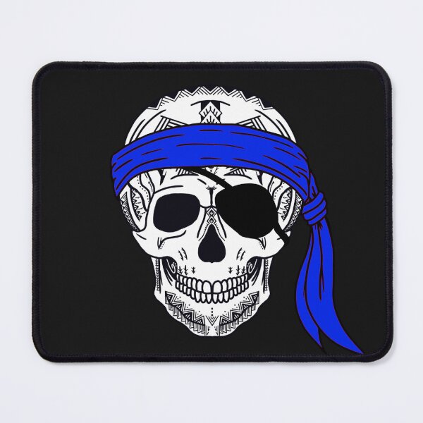 Item preview, Tribal Pirate Skull Blue Bandana  designed and sold by Steeb757.