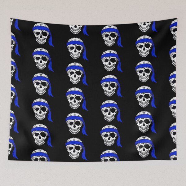 Item preview, Tribal Pirate Skull Blue Bandana  designed and sold by Steeb757.