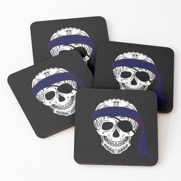 Item preview, Tribal Pirate Skull Navy Blue Bandana  designed and sold by Steeb757.
