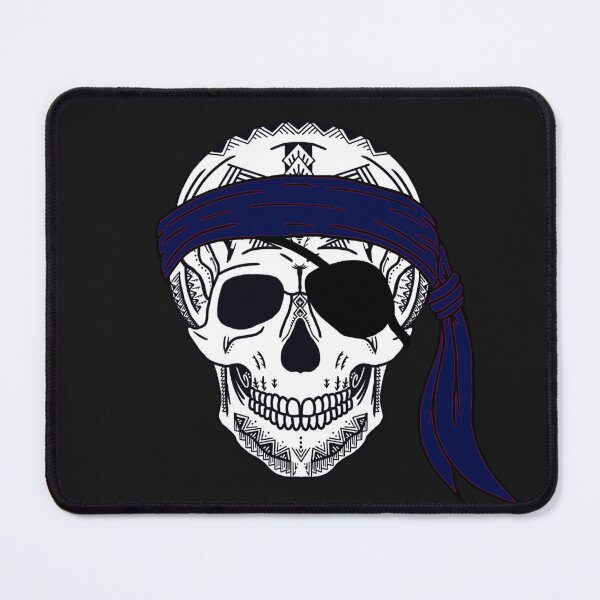Item preview, Tribal Pirate Skull Navy Blue Bandana designed and sold by Steeb757.